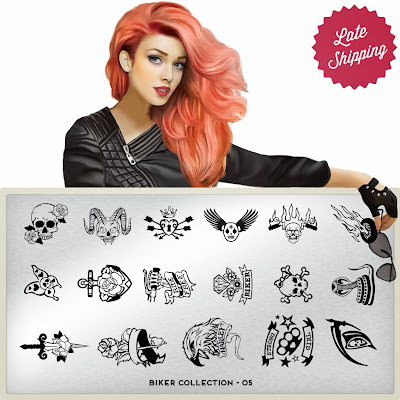 Lacquer Lockdown - MoYou London, MoYou London Biker Collection, stamping plates, new stamping plates 2013, new nail image plates 2013, new nail art plates 2013, biker nail art, skull nail art, tattoo nail art, tattoo nails, harley nail art, nails, cute nail art, nail ideas, konad, bundle monster