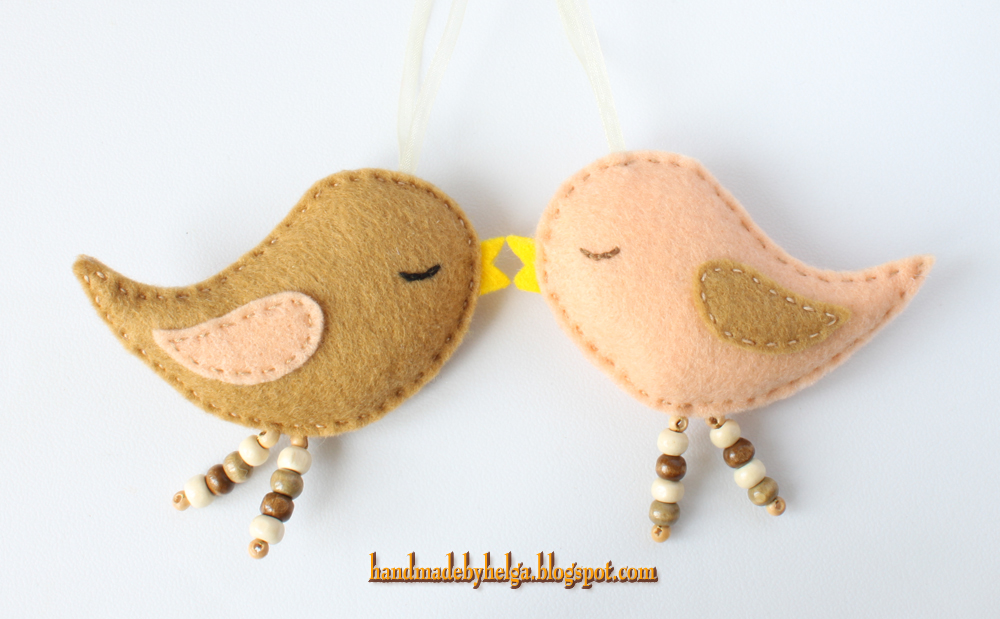 Handmade by Helga Felt Bird Ornaments