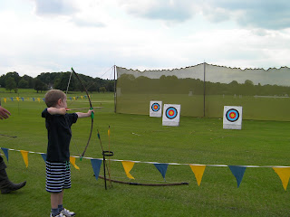 archery with targets at merchant taylors school