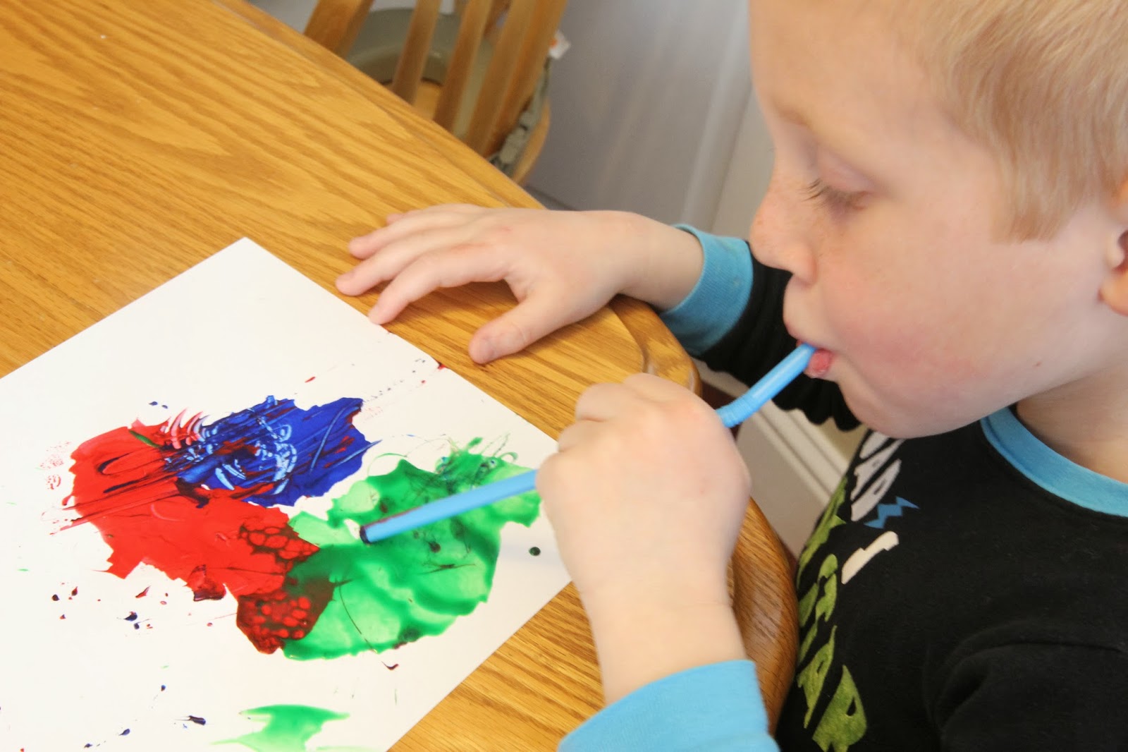 Toddler Approved! Blow Painting {Paul Galdone Virtual Book Club for