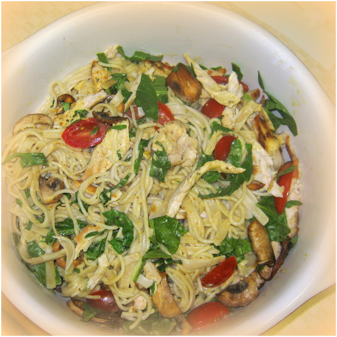 Warm Chicken Spaghetti Salad Donna Hay
