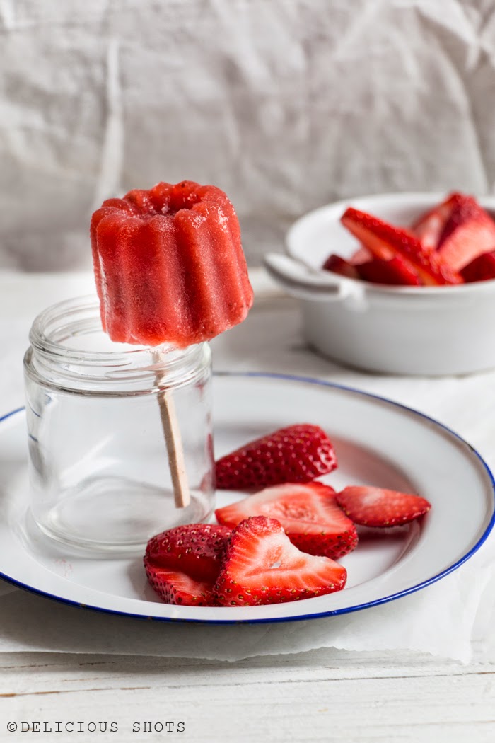 delicious shots Strawberry Popsicles