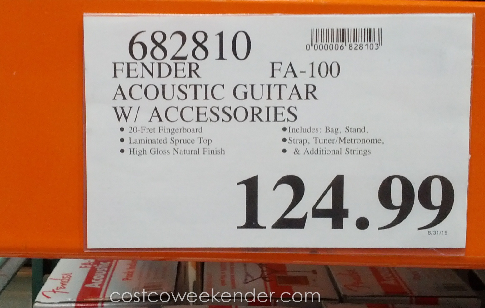 Fender FA100 Acoustic Guitar Pack Costco Weekender