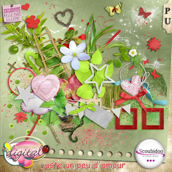 nouveau kit de scoubi "juste un peu d'amour" dispo chez scrapmalin