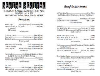 recital program template word