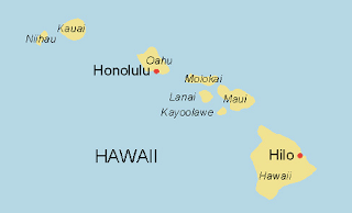 a map of hawaii with black text