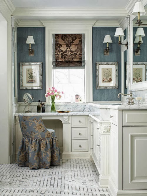 Wonderful Bathroom w/ Sit Down Vanity Content in a Cottage