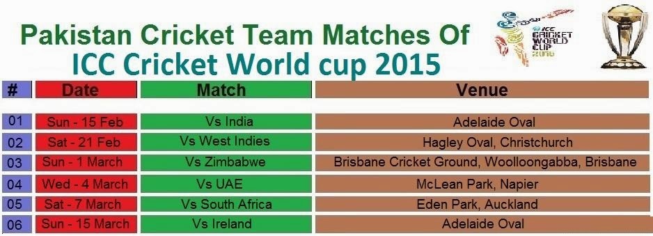 match date of world cup 2015