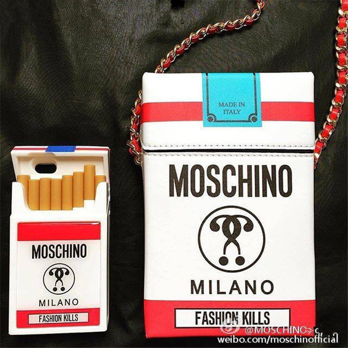 Moschino iPhone 6S/6Splus Zigarette Hülle mit "Fashion Kills"-Print