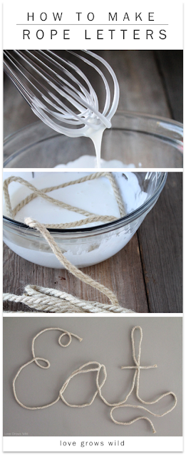 How to Make Rope Letters for fun DIY home decor! Tutorial at LoveGrowsWild.com #rope #diy #decor