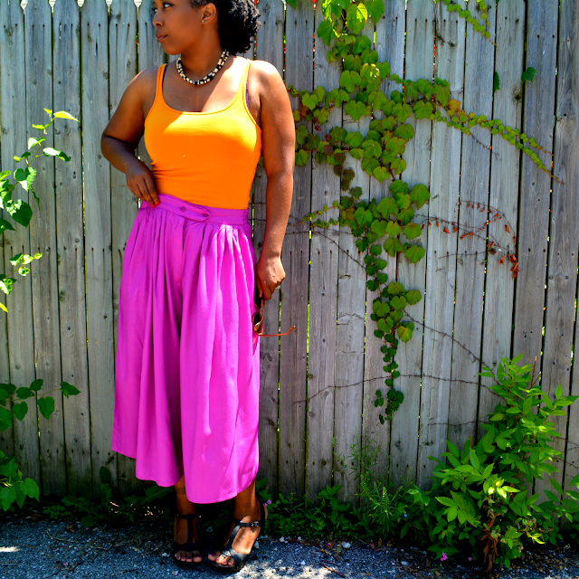 hot pink culottes in summer