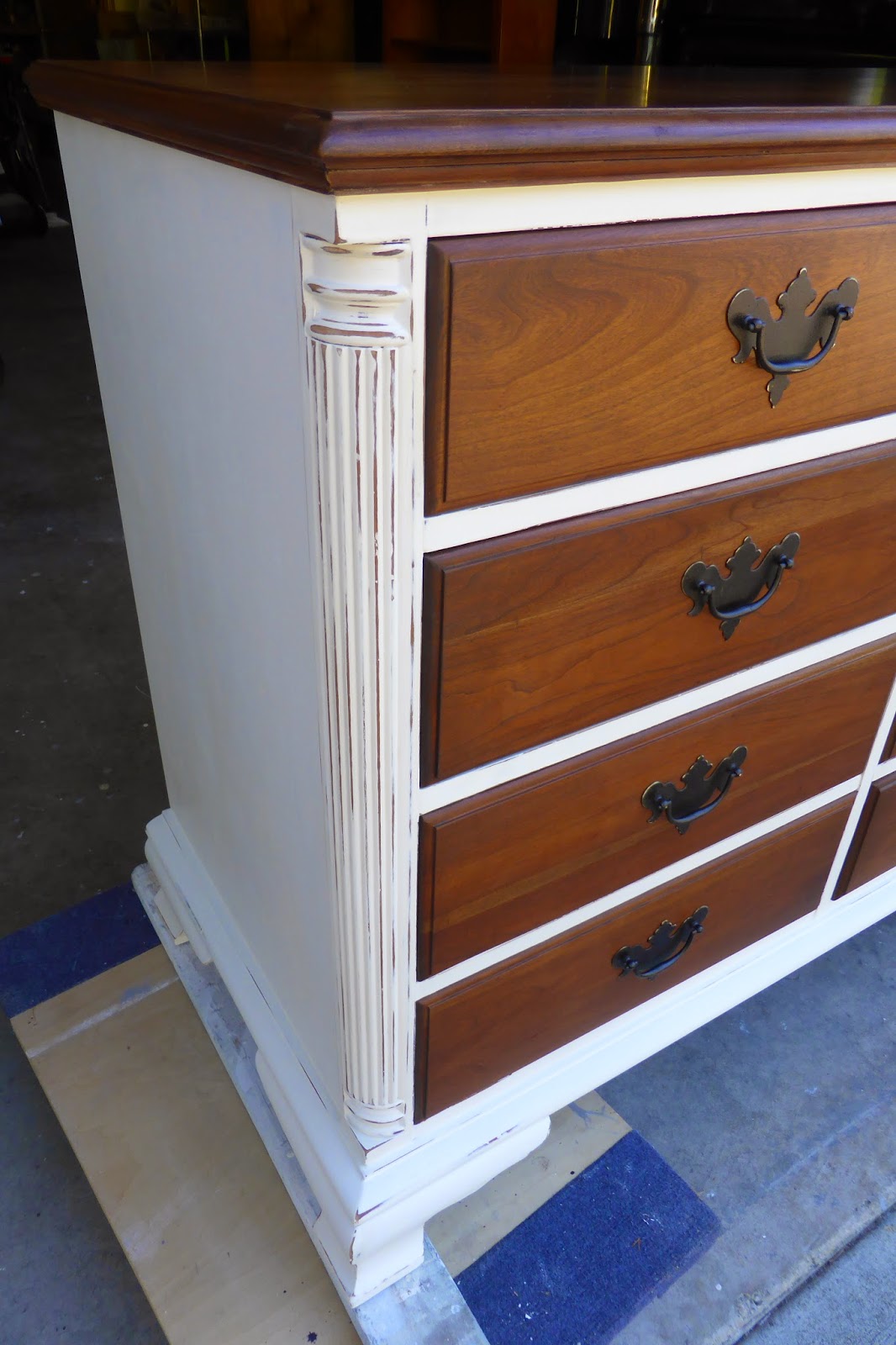 Sweetly Chic Classy White and Cherry Dresser