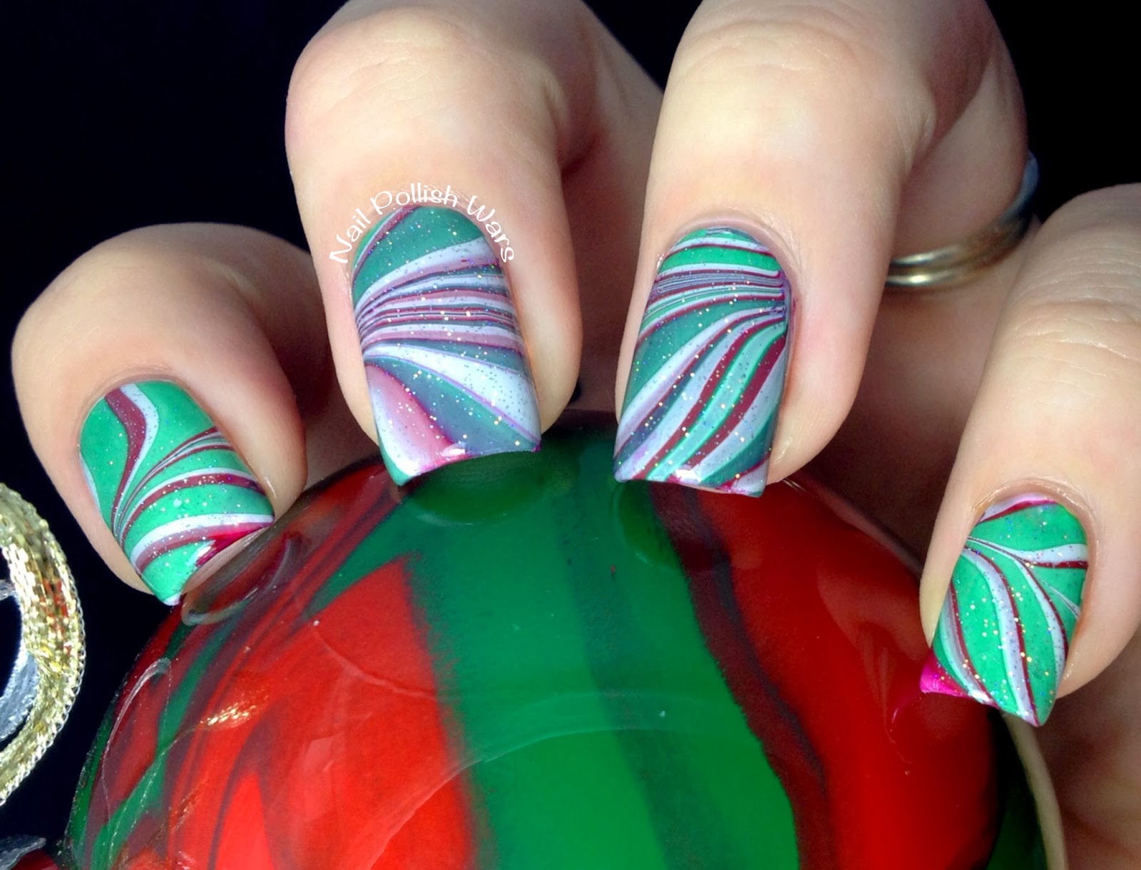 Nail Polish Wars Peppermint Swirls