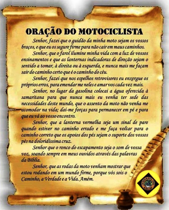 ORAÇÃO DO MOTOCICLISTA.