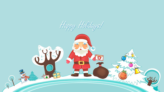 Desktop & Mac Wallpaper - Santa Claus Happy Holidays