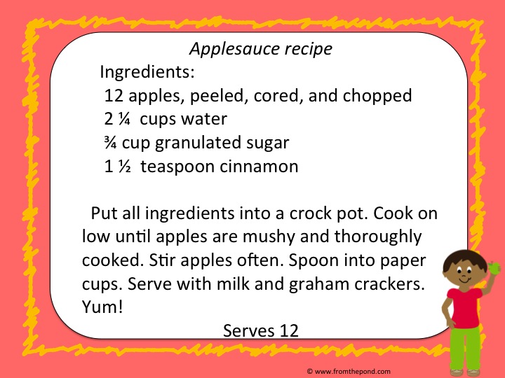 Crockpot Applesauce Recipe to do with Kindergarten Love Those Kinders