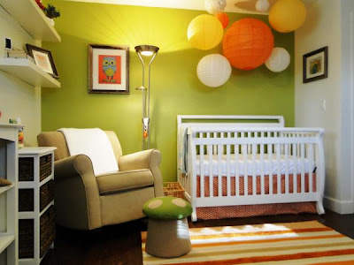 dormitorio bebé paredes verdes