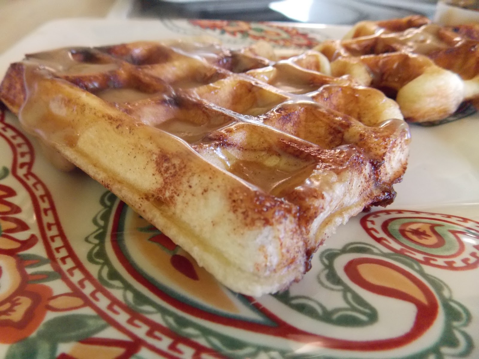 Only the Manager Cinnamon Roll Caramel Waffles