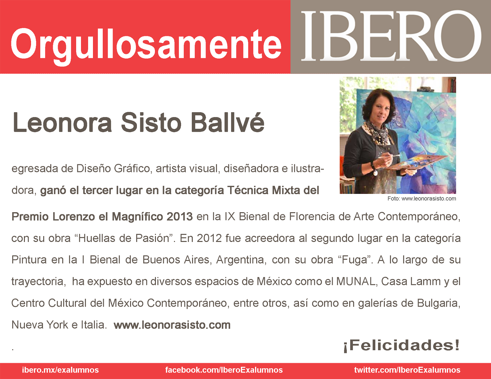Orgullo Ibero Orgullosamente Ibero. Leonora Sisto