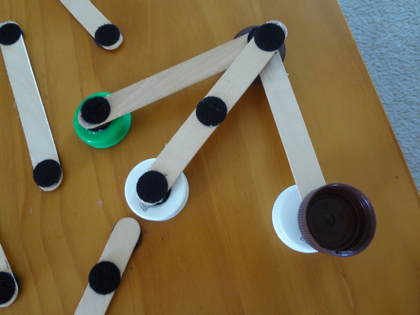 Time for Play Velcro, Craft Sticks and Bottle Lids...Oh My!