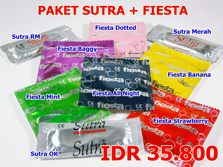 Jual Kondom dan Alat Bantu Seks Lainnya Paket+Sutra+++Fiesta