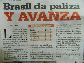 Jornal de Parral dando enfase a classificação do Brasil