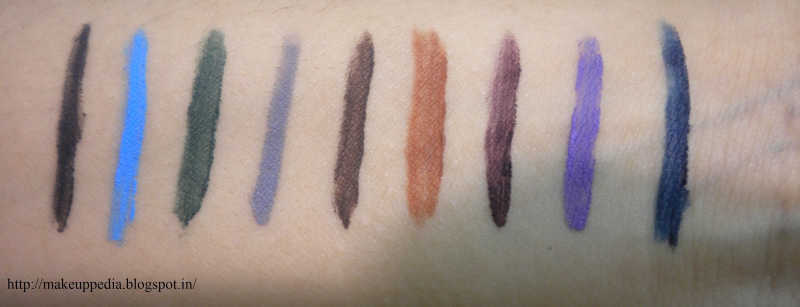 Makeuppedia KRYOLAN CREAM LINER SWATCHES