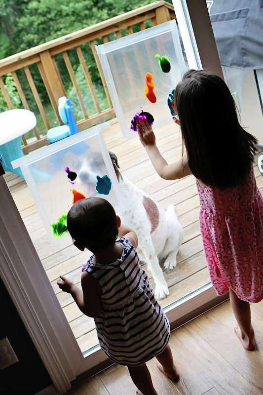 the petersons Ziploc baggie finger painting