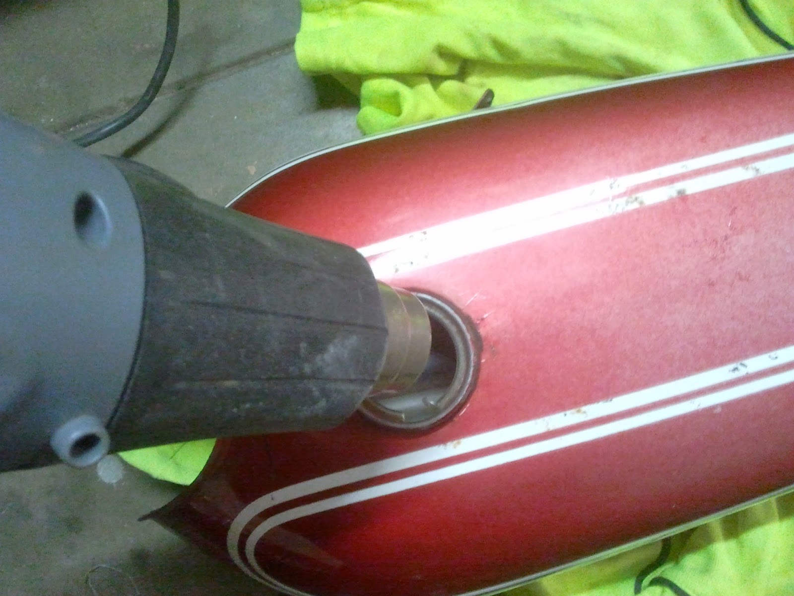 Restoration Yamaha LS3 1972 Brazing fuel tank and fork ears