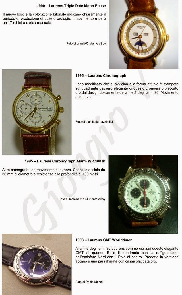Stainless Steel Orologio Laurens Placcato Oro Watch Laurens
