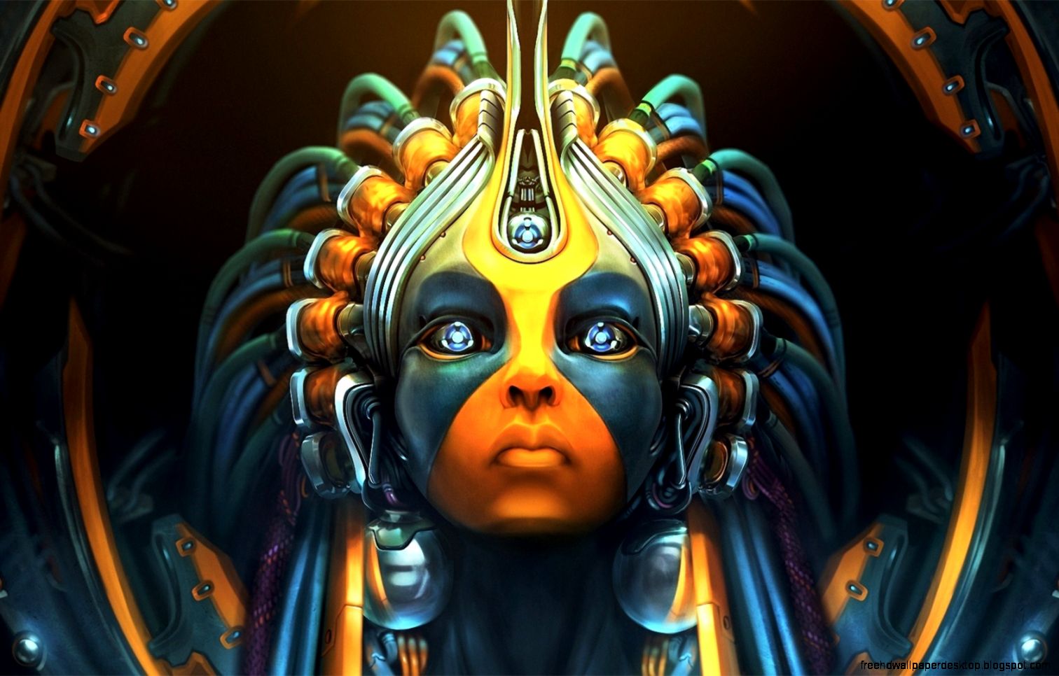 abstract portrait robot art queen aliens rays image desktop abstract portrait robot art queen aliens rays image desktop