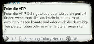 android temperature warnung