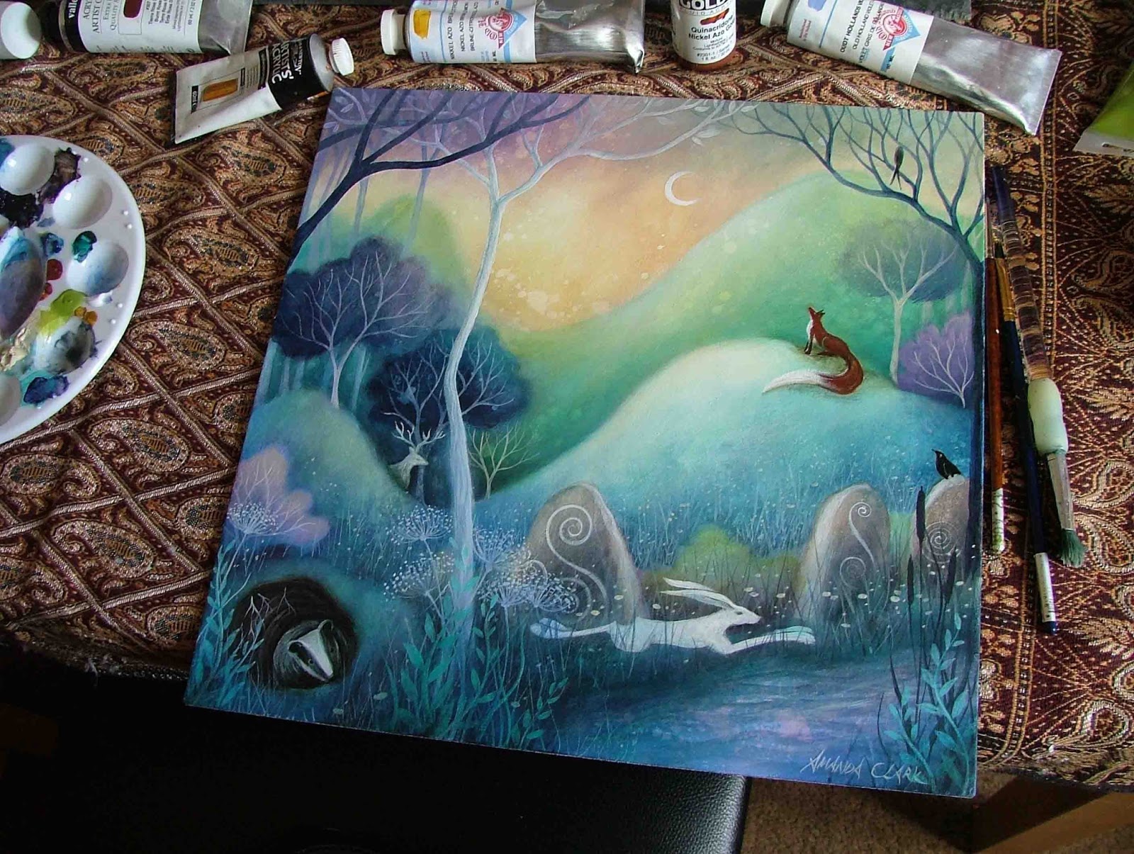 Earth Angels Art. Art and Illustrations by Amanda Clark Painting 'A