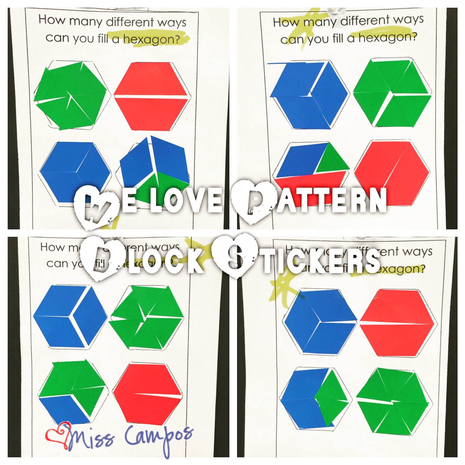 Kindergarten Corps Kindergarten Math Building Hexagons with other 2D