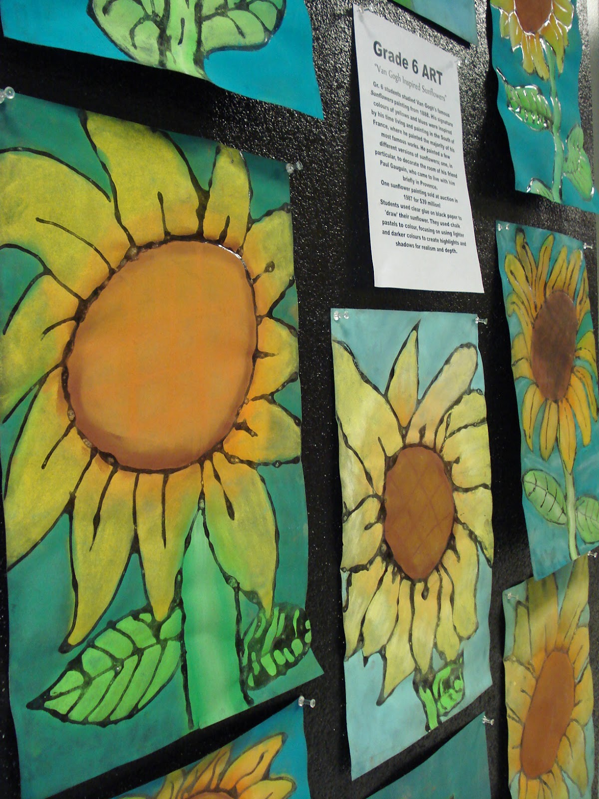 a faithful attempt Glue Line Chalk Pastel Sunflowers