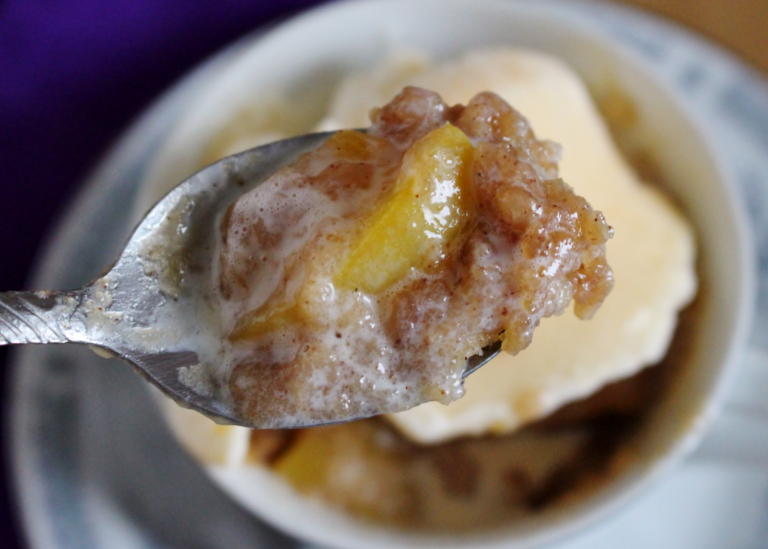 Peach Cobbler in a Mug Shaina Glenn