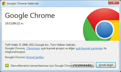 Google Chrome 19 Güncelleme