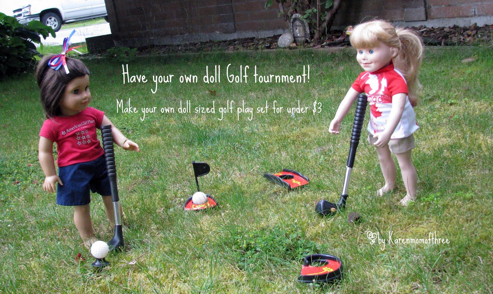 Karen Mom of Three's Craft Blog Create your own doll sized Golf Course!