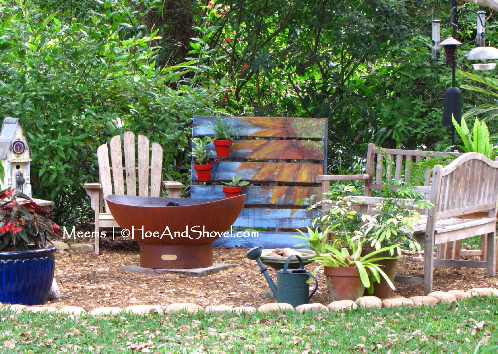 Hoe and Shovel Upcycled Wooden Pallet Garden Art