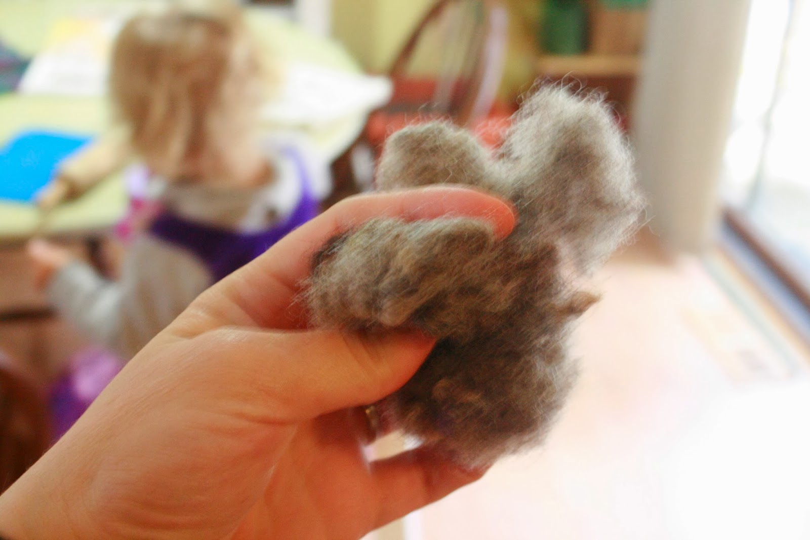a needle felted mousy friend. June Cleaver in yoga pants