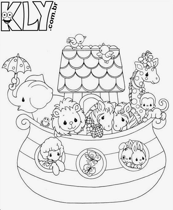 Baú da  10 Desenhos da Arca de Noé para colorir