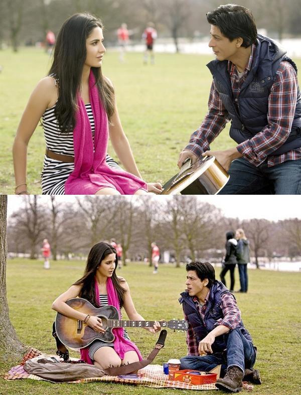 Katrina Kaif Playing Guitar for Shahrukh Khan - Shah Rukh Khan and Katrina Kaif Wallpapers in Garden - New YRF Movie