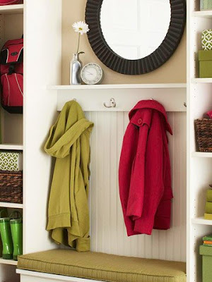mudroom homes gardens makeover decluttering redo monday perfect better basement resolutions narrow baseboard wainscoting shelves amusing mdf cuts every cut