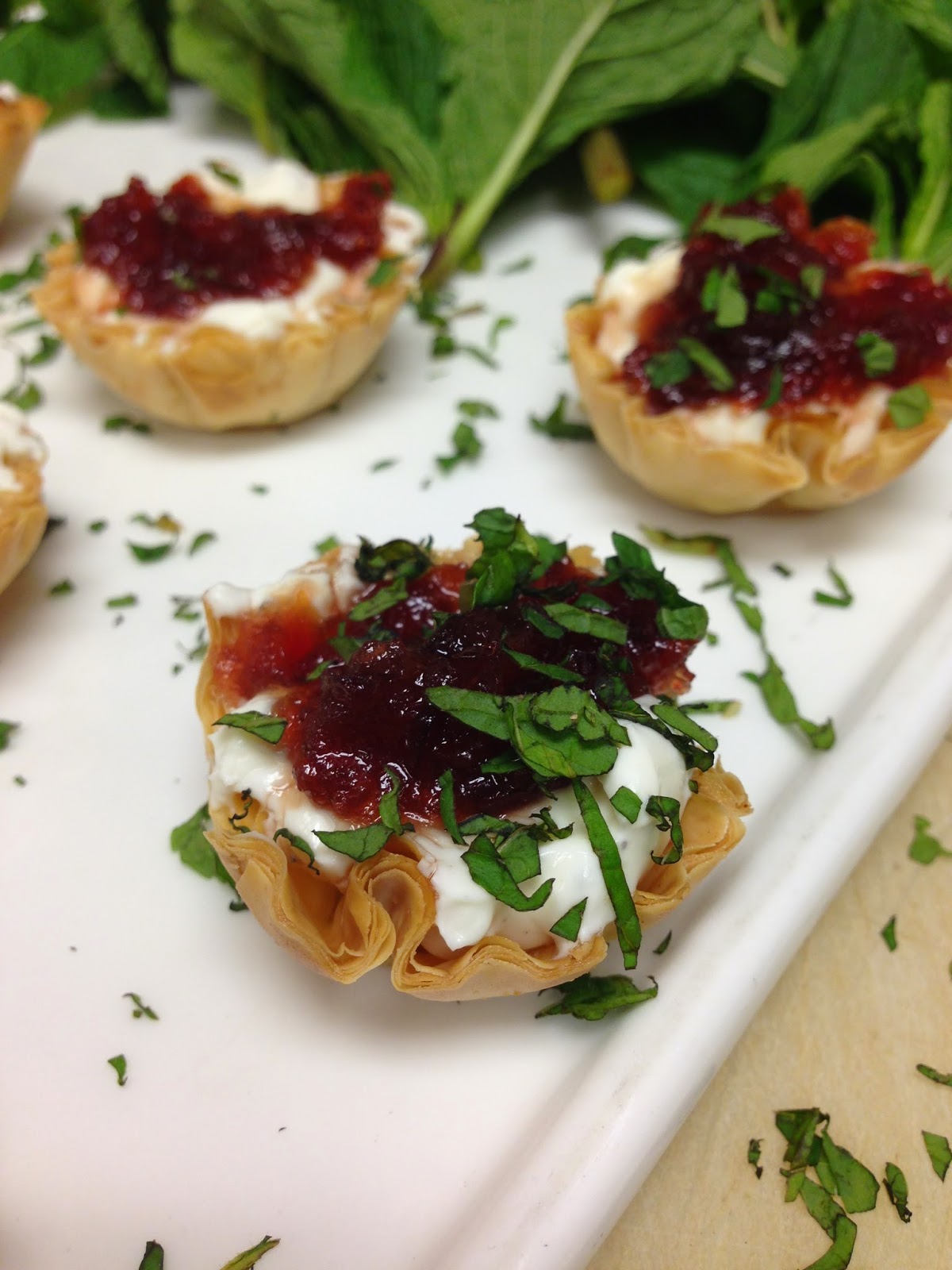 Goat Cheese Tarts with Cranberry Jam