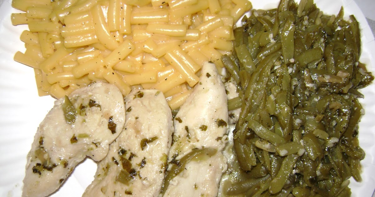 heART Tonight's Supper Garlic Chicken, FrenchStyle Green Beans, Mac