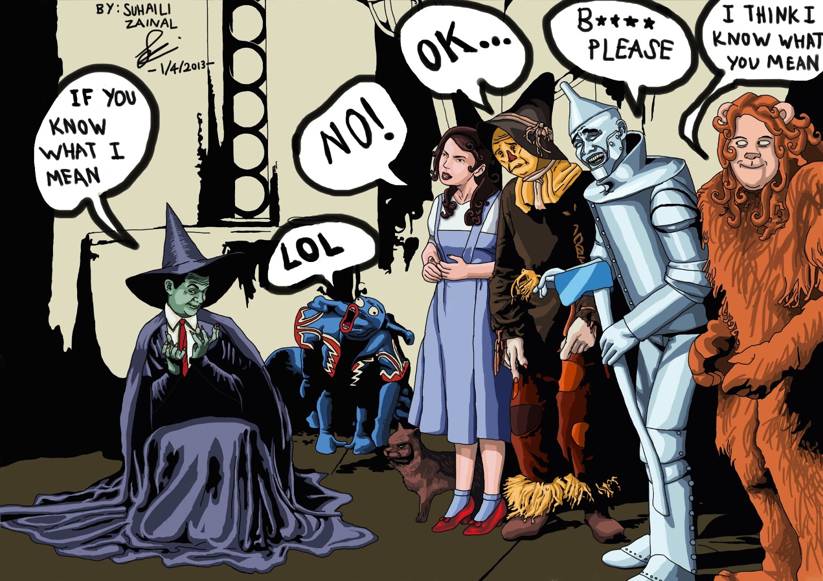 the wizard of oz in meme pose animafia drawlog