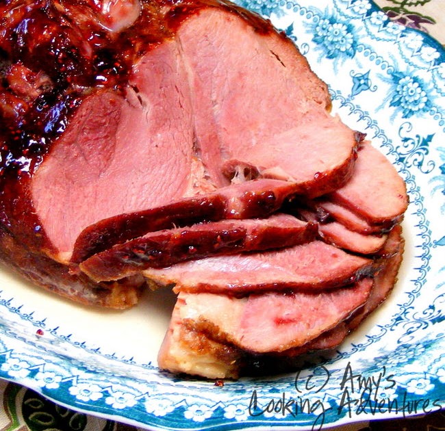 Baked Ham with Raspberry Glaze