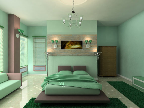Moderna y Fresca Habitación de color Verde | Decoracion de Dormitorios