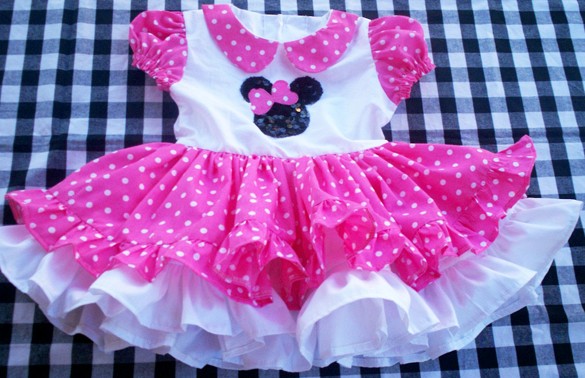 vestido da minnie rosa luxo