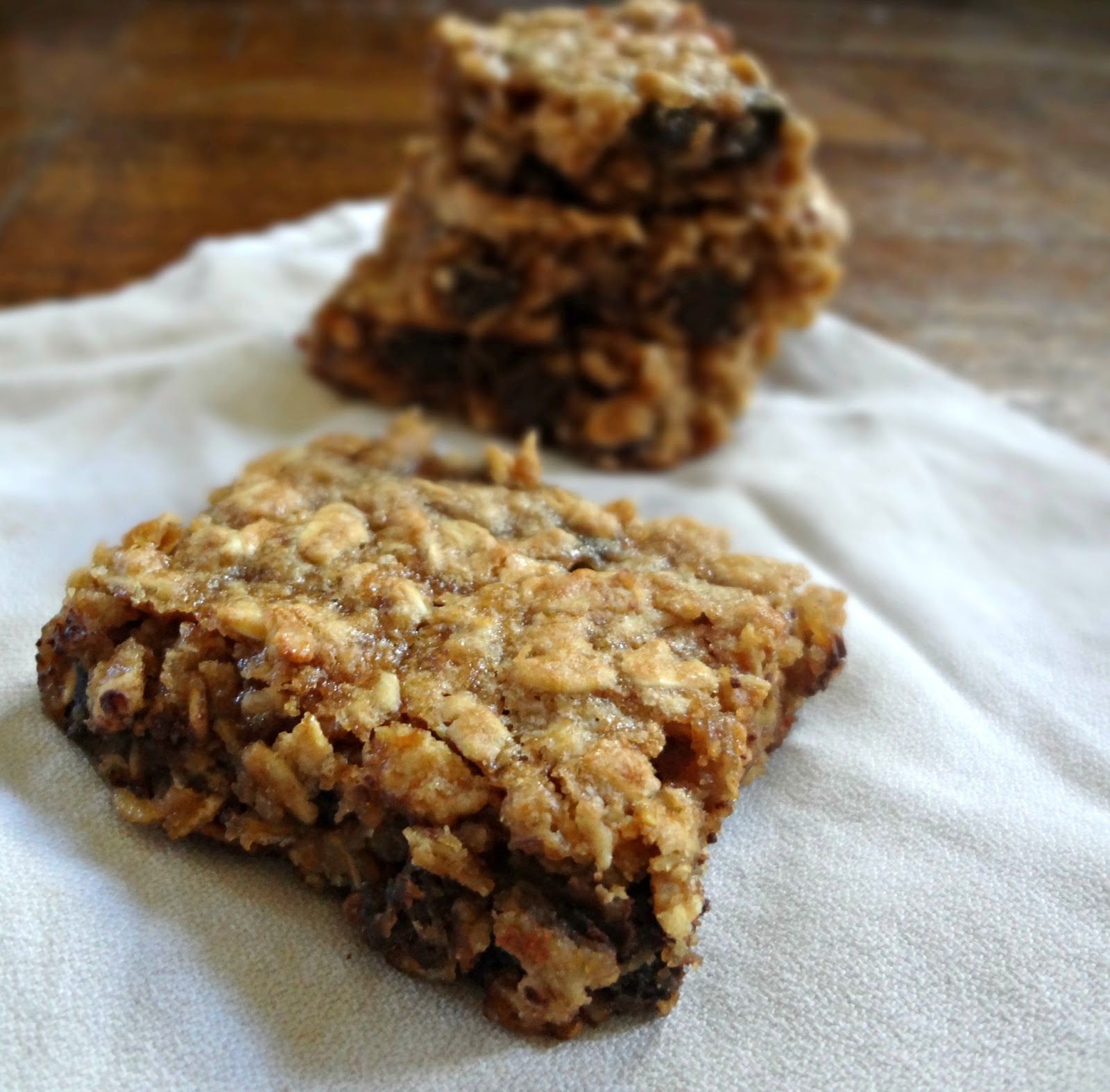 The Cooking Actress Gooey Peanut Butter Oatmeal Chocolate Chunk Bars